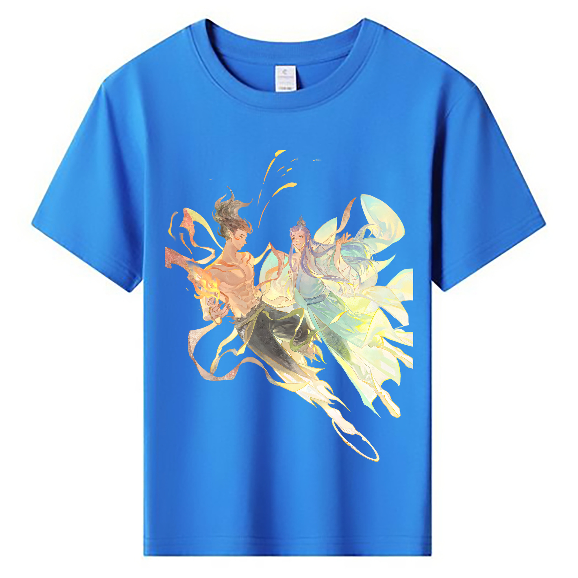 （画像用） Ne Zha 2 ナタ 魔童の大暴れ 綿100％キッズTシャツ（フロントプリント）